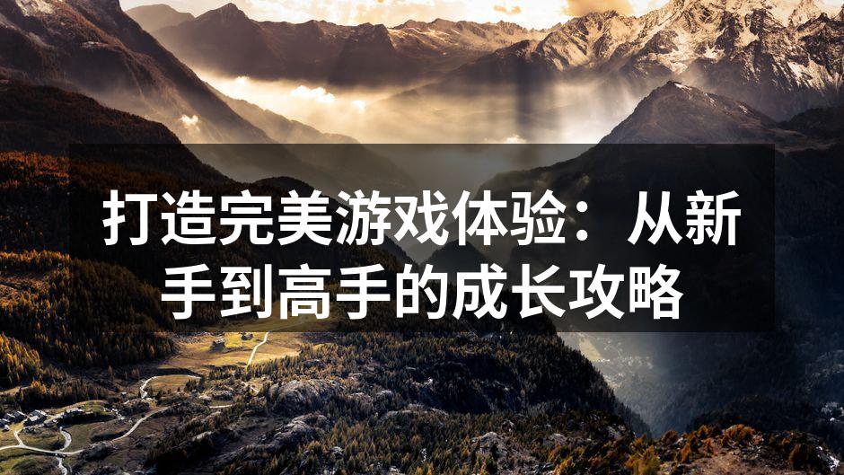 打造完美游戏体验：从新手到高手的成长攻略